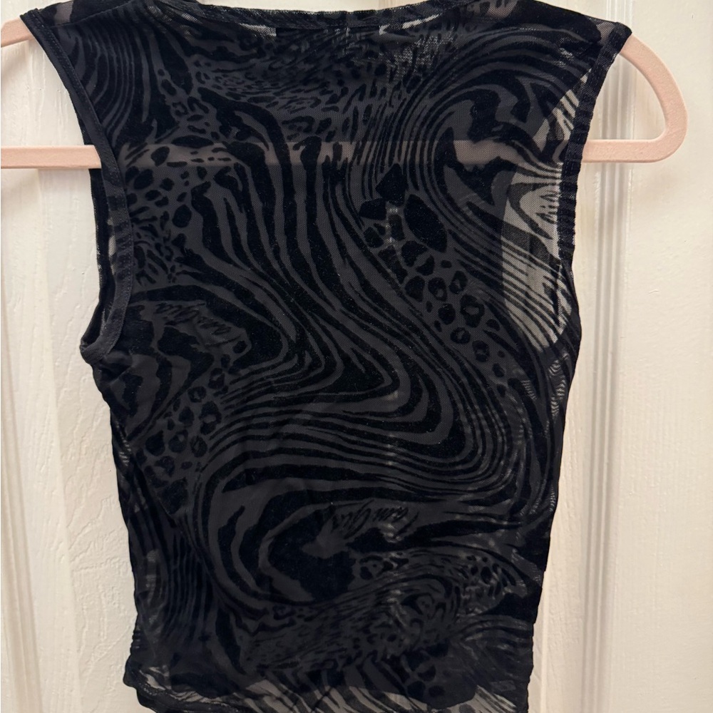 I.AM.GIA - Amina Burnout Top (SMALL US4/6, Black)